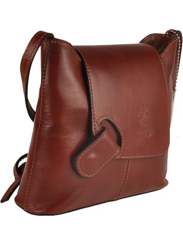 Florence Bags Skórzana torebka "Sabu" w kolorze brązowym - 23 x 20 x 6 cm