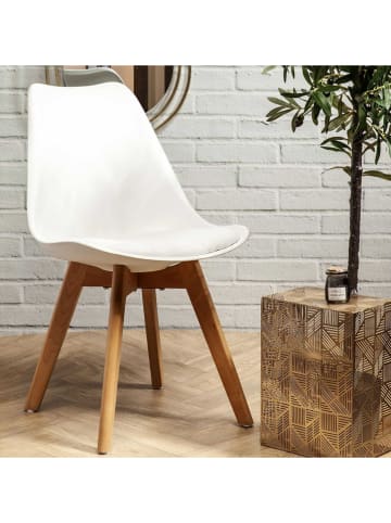 THE HOME DECO FACTORY 2er-Set: Esszimmerstühle in Weiß - (B)58 x (H)81,5 x (T)49 cm