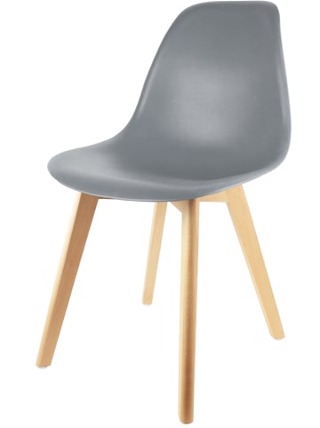 THE HOME DECO FACTORY 2-delige set: eetkamerstoelen grijs - (B)46 x (H)86 x (D)52 cm