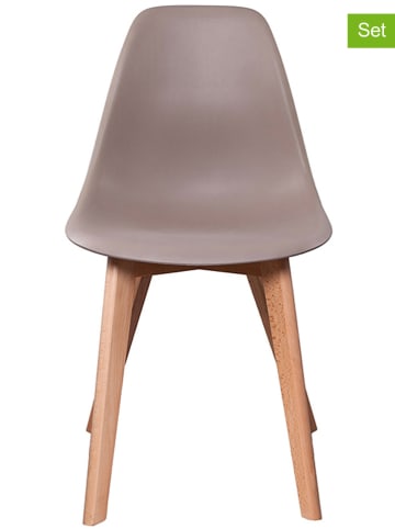Ethnical Life 2er-Set: Esszimmerstühle in Taupe - (B)46 x (H)86 x (T)52 cm