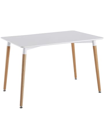 THE HOME DECO FACTORY Esstisch in Weiß - (B)115 x (H)76 x (T)75 cm