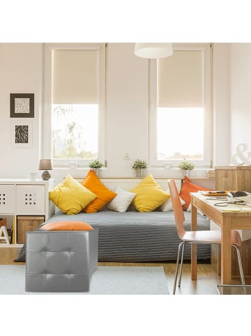 Rétro Chic Aufbewahrungshocker in Grau - (B)38 x (H)38 x (T)38 cm