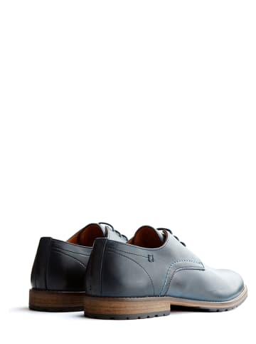 TRAVELIN' Leder-Schnürschuhe "Manchester" in Dunkelblau