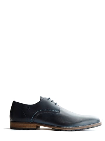 TRAVELIN' Leder-Schnürschuhe "Manchester" in Dunkelblau