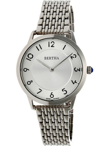 Bertha Kwartshorloge "Abby" zilverkleurig/wit