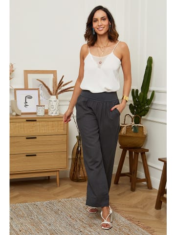 Le Monde du Lin Leinen-Hose "Valencia" in Anthrazit