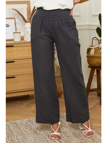 Le Monde du Lin Leinen-Hose "Valencia" in Anthrazit