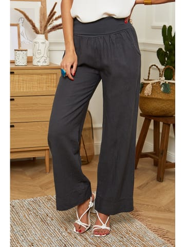 Le Monde du Lin Leinen-Hose "Valencia" in Anthrazit