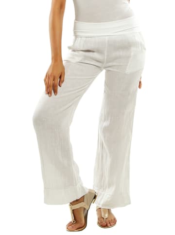 Naturelle en lin Linnen broek "Valencia" wit