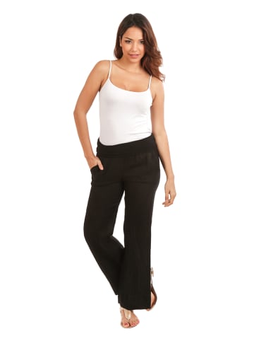 Naturelle en lin Leinen-Hose in Schwarz