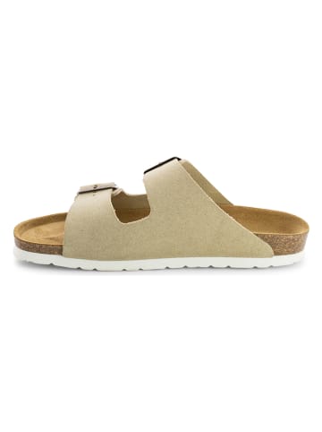 Sunbay Leren slippers "Trefle" beige