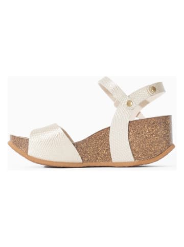 Sunbay Leder-Keilsandaletten in Gold