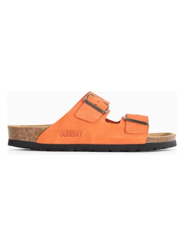 Sunbay Leder-Pantoletten in Orange