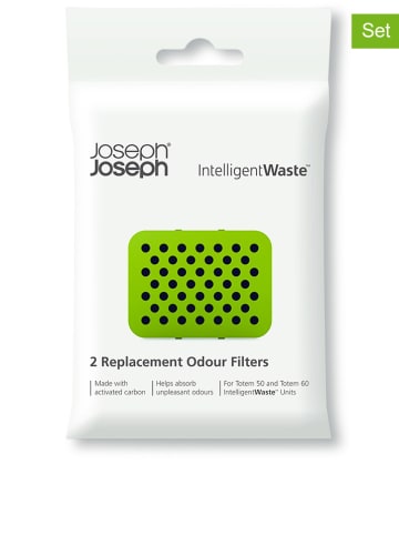 JosephJoseph 2er-Set: Geruchsfilter "Waste" in Schwarz - 2x 2 Stück