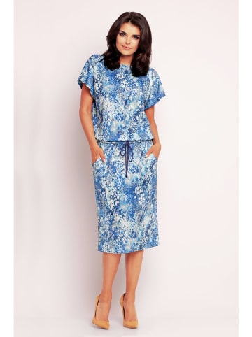 Awama Kleid in Blau/ Weiß