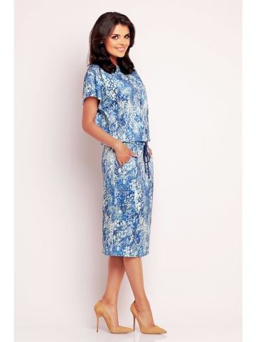 Awama Kleid in Blau/ Weiß