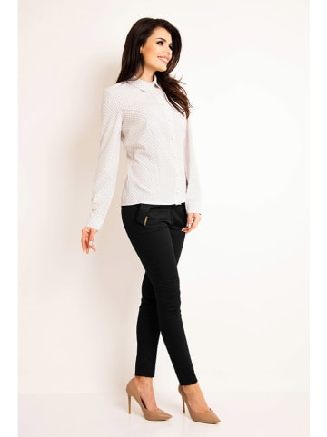 Awama Bluse in Creme/ Grau