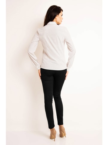 Awama Bluse in Creme/ Grau
