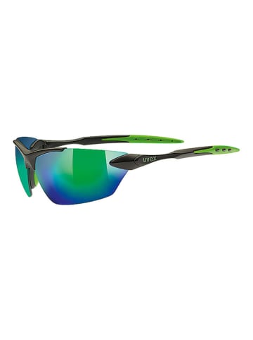 Uvex Okulary przeciwsłoneczne "Sportstyle 203" w kolorze czarno-zielonym