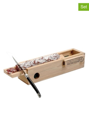 COOK CONCEPT 3-częściowy zestaw w kolorze brązowym do krojenia kiełbasy