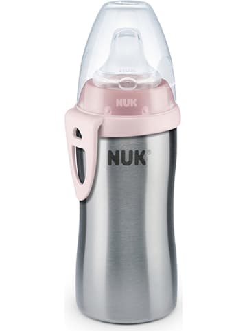 NUK Roestvrijstalen drinkleerfles "Active Cup" lichtroze - 215 ml