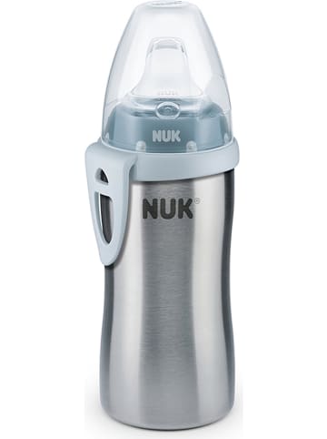 NUK Edelstahl-Trinklernflasche "Active Cup" in Blau - 215 ml