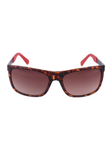 Guess Damskie okulary przeciwsłoneczne w kolorze brązowo-czerwonym