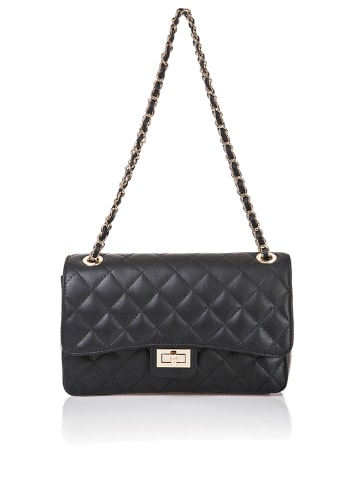 Florence Bags Leder-Schultertasche "Olmo" in Schwarz - (B)28 x (H)15 x (T)8 cm