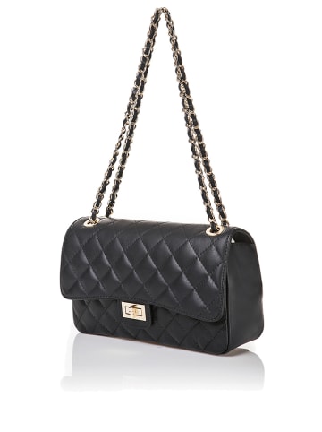 Florence Bags Leder-Schultertasche "Olmo" in Schwarz - (B)28 x (H)15 x (T)8 cm