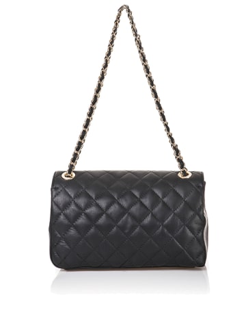 Florence Bags Leder-Schultertasche "Olmo" in Schwarz - (B)28 x (H)15 x (T)8 cm