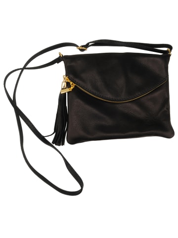 Florence Bags Leder-Umhängetasche "Castagno" in Schwarz - (B)18 x (H)20 x (T)2 cm
