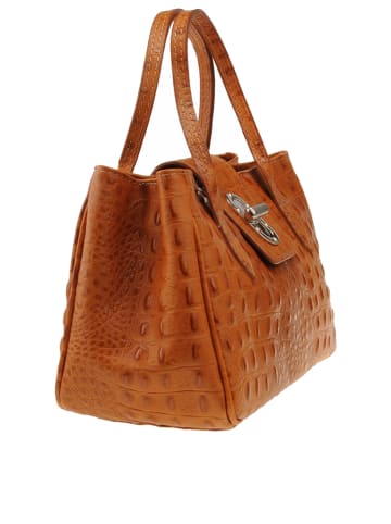 Florence Bags Skórzana torebka "Cursa" w kolorze brązowym - 26 x 17 x 12 cm