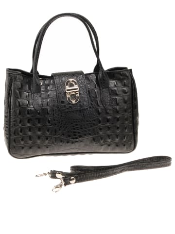 Florence Bags Leder-Henkeltasche "Cursa" in Schwarz - (B)26 x (H)17 x (T)12 cm