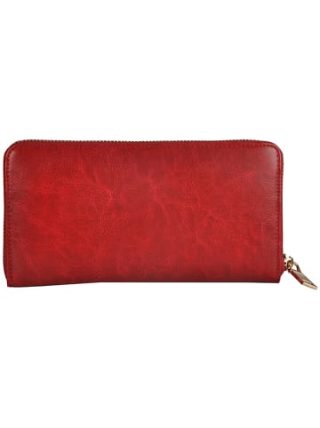 Florence Bags Leder-Geldbörse "Nador" in Rot - (B)20 x (H)10 x (T)2 cm