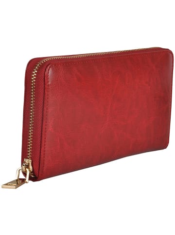 Florence Bags Leder-Geldbörse "Nador" in Rot - (B)20 x (H)10 x (T)2 cm