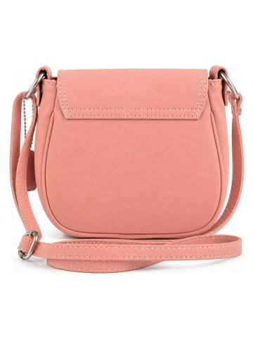 Florence Bags Skórzana torebka "Gisstel" w kolorze jasnoróżowym - 19 x 17 x 5 cm