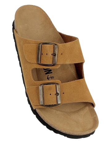 BAYTON Leren slippers "Atlas" lichtbruin