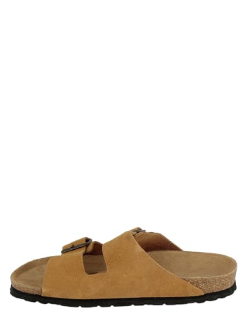 BAYTON Leren slippers "Atlas" lichtbruin