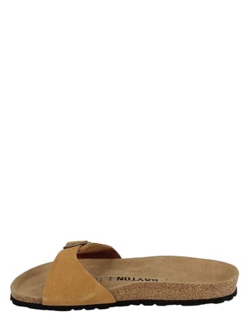 BAYTON Leren slippers "Zephyr" lichtbruin
