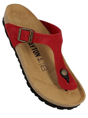BAYTON Leren teenslippers "Mercure" rood