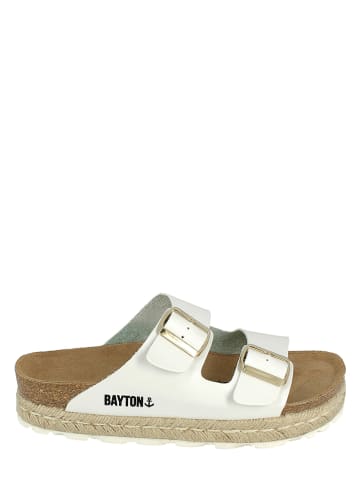 BAYTON Leren slippers wit