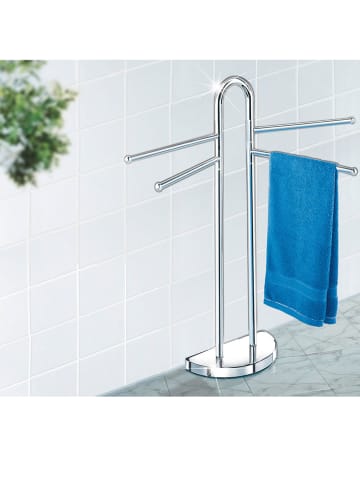 Wenko Handtuchständer "Raumwunder" in Chrom - (B)33 x (H)93,5 x (T)48 cm