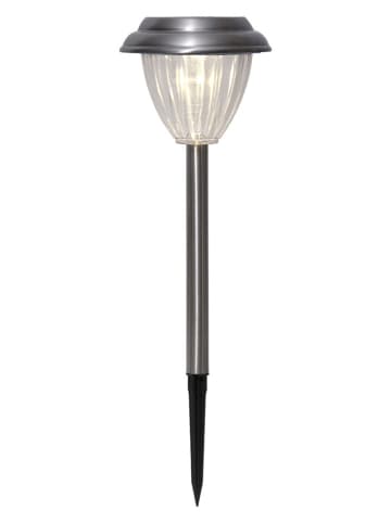 STAR Trading 4-delige set: ledsolartuinstekers "Palma" zilverkleurig - (H)29 cm