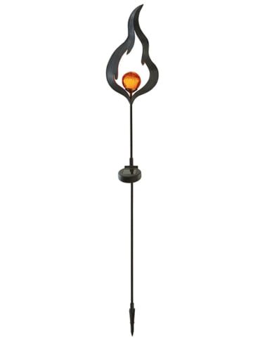 STAR Trading LED-Solar-Gartenstecker "Trieste" in Schwarz/ Orange - (H)77 cm