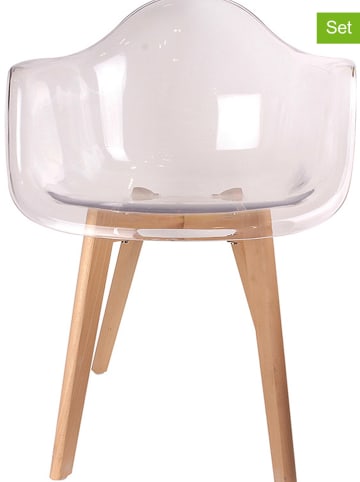 THE HOME DECO FACTORY 2er-Set: Esszimmerstühle in Transparent - (B)62 x (H)82,5 x (T)60,5 cm