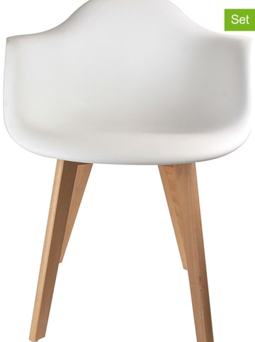 THE HOME DECO FACTORY Krzesła (2 szt.) w kolorze białym - 62 x 82,5 x 60,5 cm