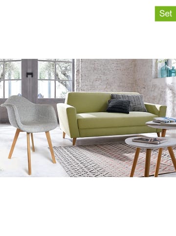 THE HOME DECO FACTORY 2-delige set: eetkamerstoelen grijs - (B)62 x (H)82,5 x (D)60,5 cm