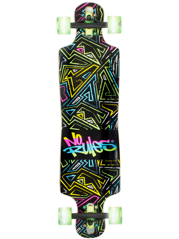 NoRules Longboard "Neon" in Schwarz/ Grün/ Bunt - (L)83 cm