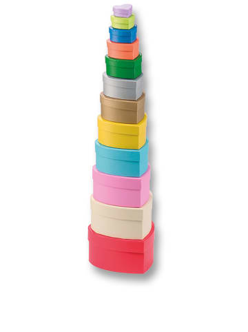 folia PAPER Geschenkdozen "Hart" meerkleurig - 12 stuks