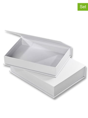 folia PAPER 2er-Set: Boxen in Weiß - (B)18 x (H)3,4 x (T)12,4 cm